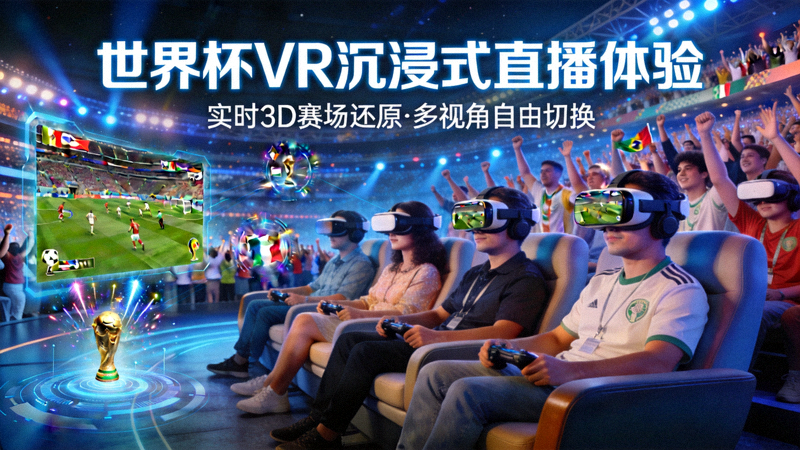 世界杯VR沉浸式直播体验 - 观众佩戴VR设备观看比赛